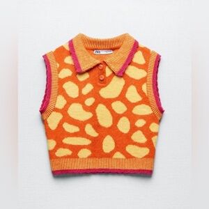 Zara Jacquard knit vest